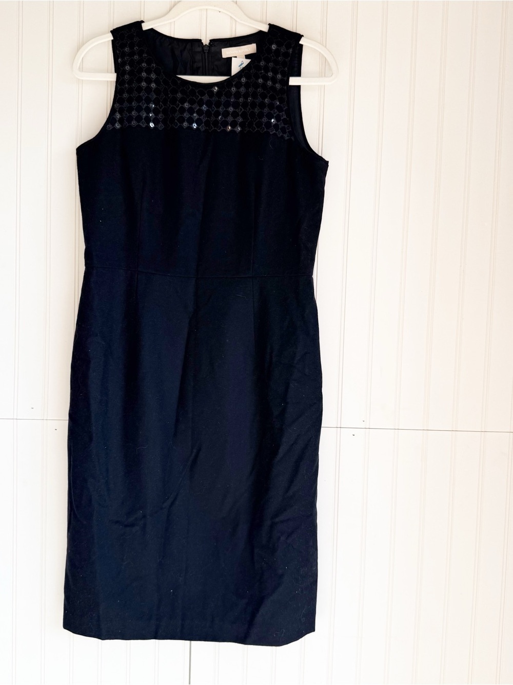 Banana Republic Size 8 Black Sequin Sheath Dress Sleeveless Cocktail Party Dress